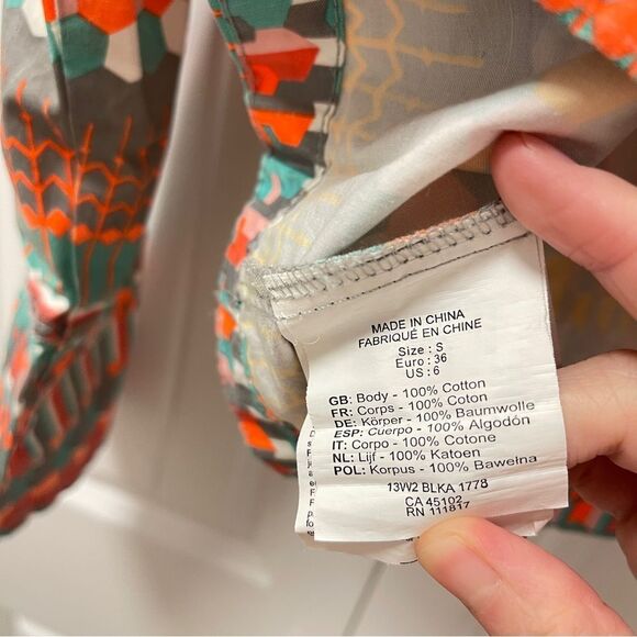 Bench Geometric Tribal Print Jacket Orange Turquoise - S - Picture 6 of 12